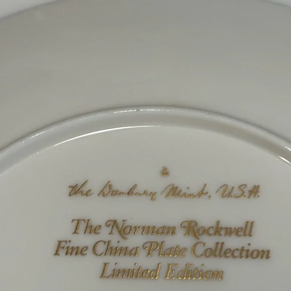 NORMAN ROCKWELL Limited Edition Danbury Mint Collectible Plate “Grandpa’s Girl” - Picture 3 of 8